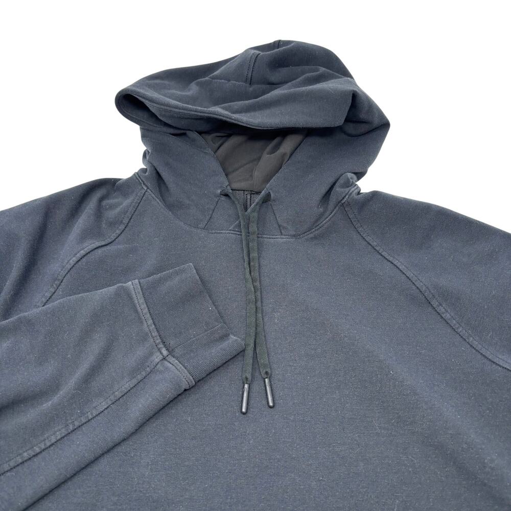Lululemon Mens Medium Solid‎ Black Drawstring Pullover Hoodie Sweater
